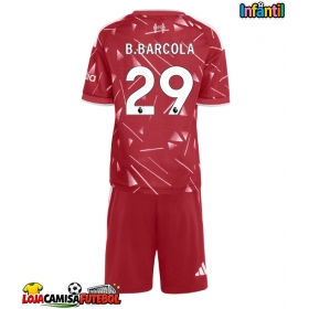 Camisa de Futebol Liverpool Bradley Barcola #29 Equipamento Principal Infantil 2026-27 Manga Curta (+ Calças curtas)